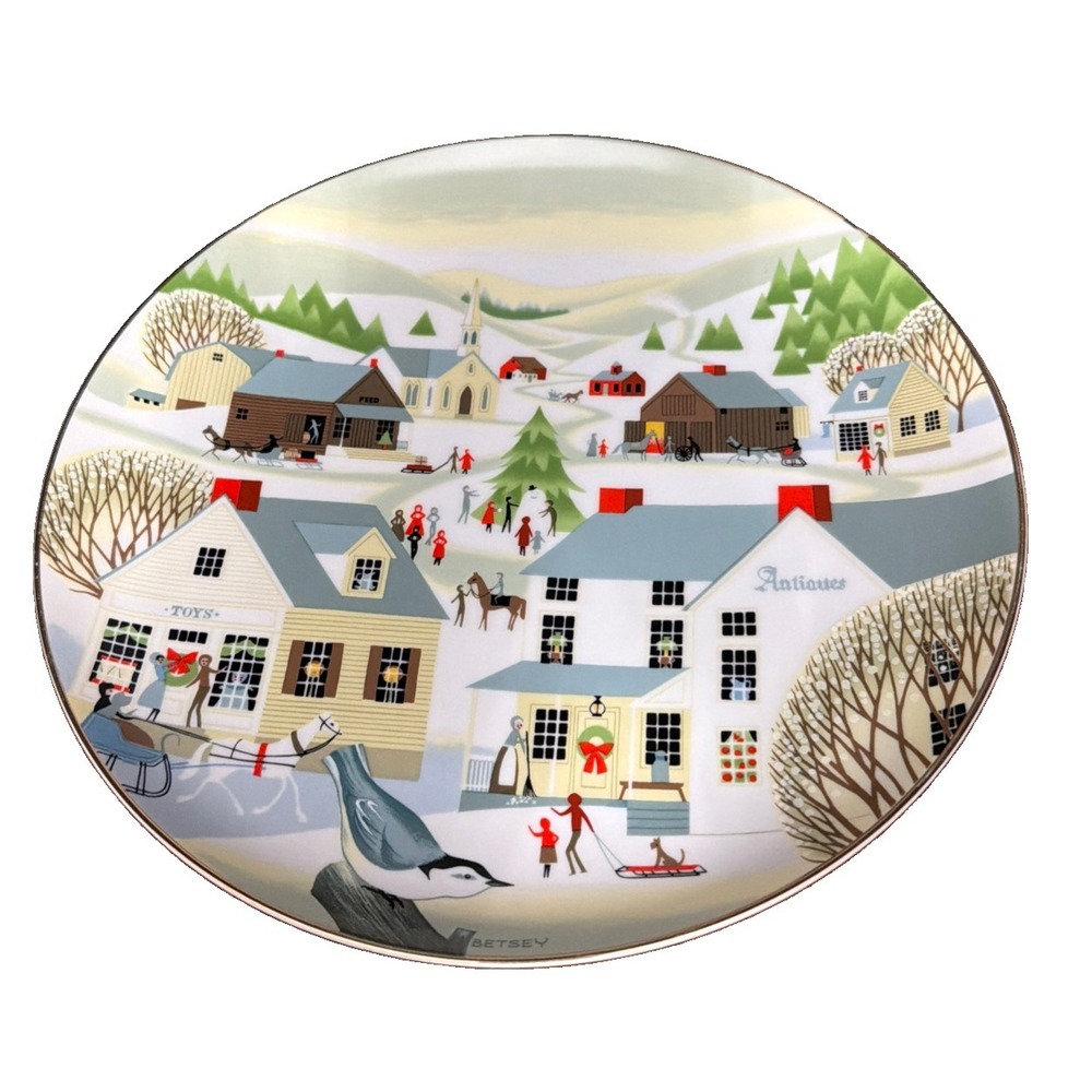 Betsey Bates Collector Plate Ceramic The Village Antique Shop 9.25" 1986 VTG
